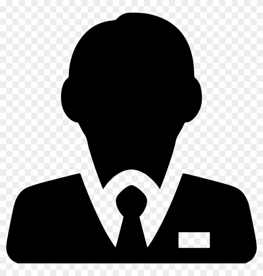 Businessman Comments - Customer Logo Black White Clipart