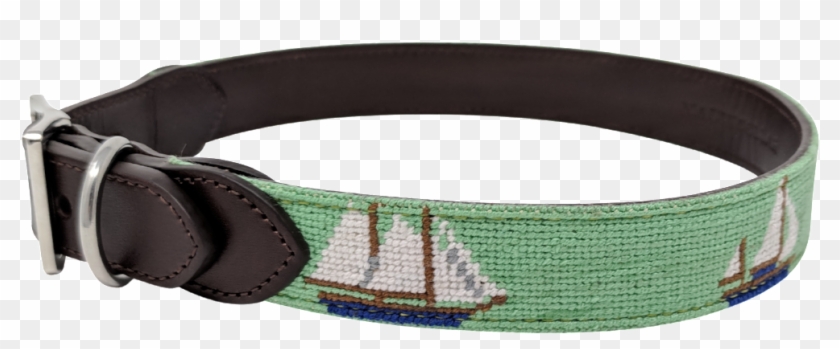 Nauticollar Ship Needlepoint Dog Collar Left - Belt Clipart