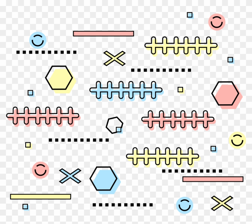 E Commerce Trend Element Memphis Colorful Png And Psd - Commerce Trend Element Memphis Simp Clipart #5836405