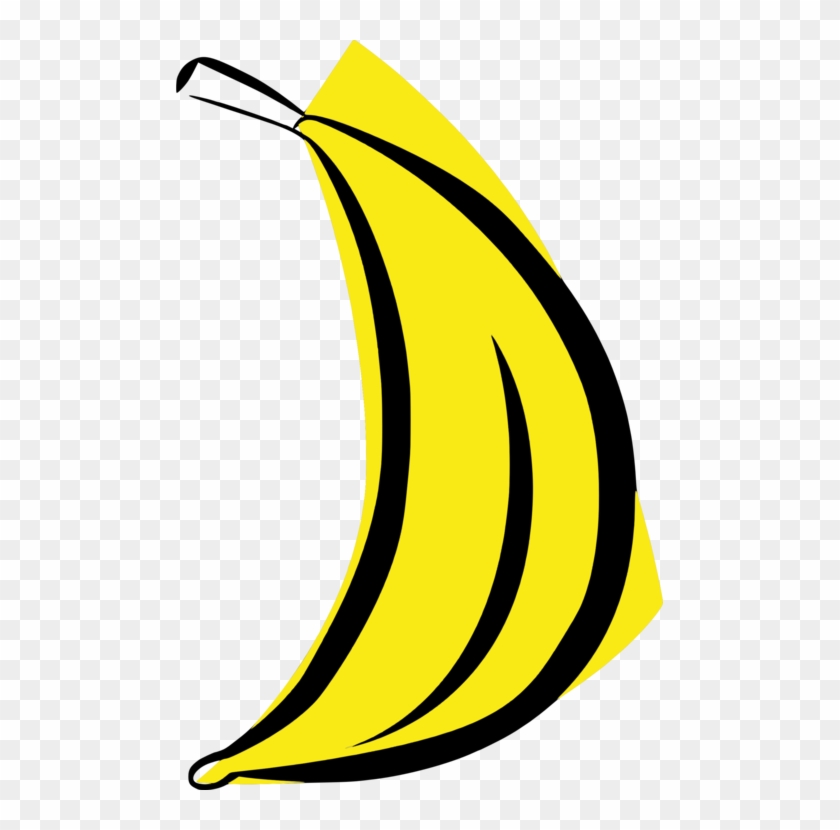 Yellow Leaf Line Black Special Olympics Area M - Banana Symbol Clipart #5837475