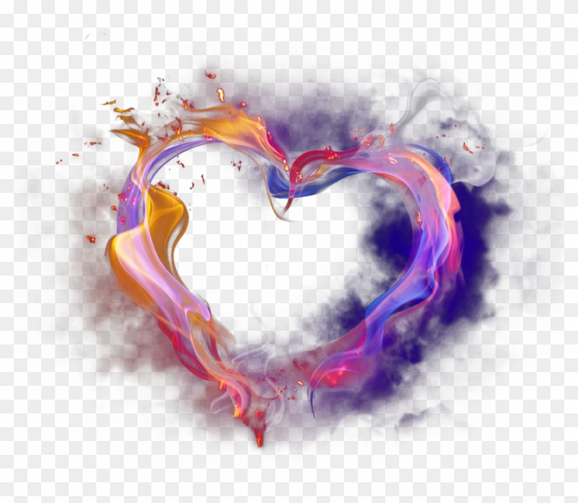 #light #heart #love #colorful #effect #ftestickers - Transparent Flaming Heart Png Clipart