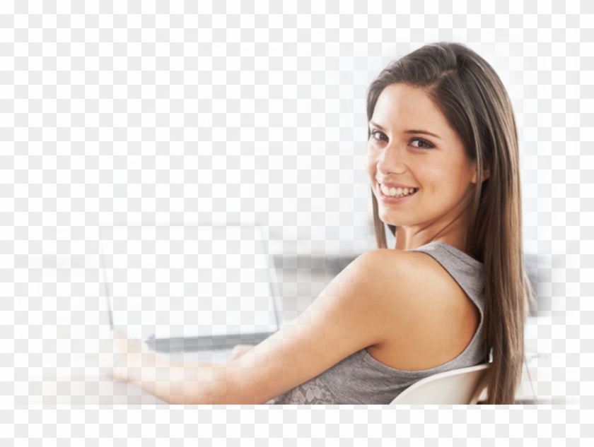 Woman With Laptop Transparent Clipart #5839248