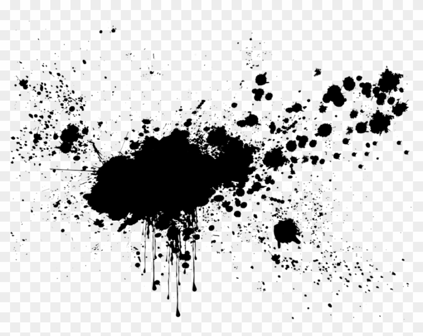 #color Splash - Paint Splash Black And White Clipart #5839513