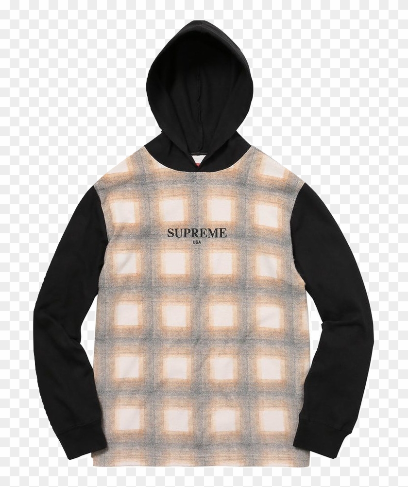 Supreme Shadow Plaid Flannel Hoodie Clipart