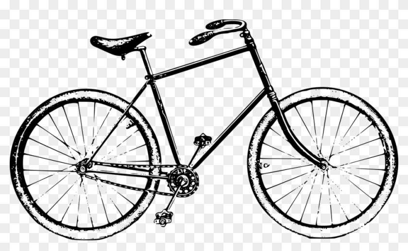 Bicycle Bike Cycle Old Transport Transportation - Bicycle Black And White Clipart #5841363