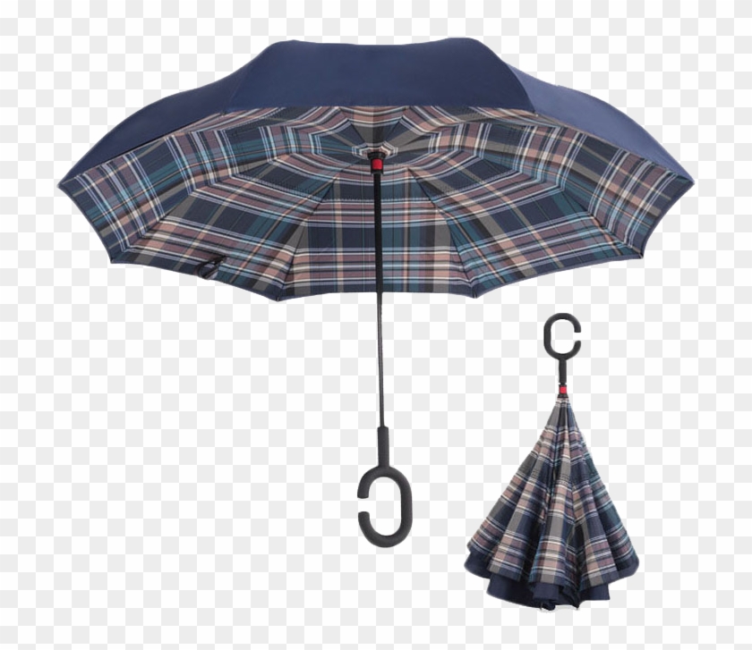 Yesello Green Plaid Rolling Over Reverse Umbrella Double - Parapluie Inversé Clipart