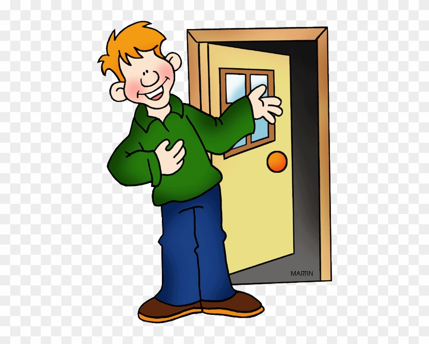 Family And Friends Clip Art By Phillip Martin, Welcome - Open The Door Clipart - Png Download