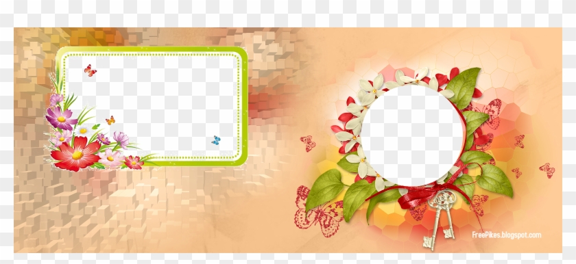 Mug Design In Png Flower Frame Background - Flower Frame Png Gif Clipart #5844485