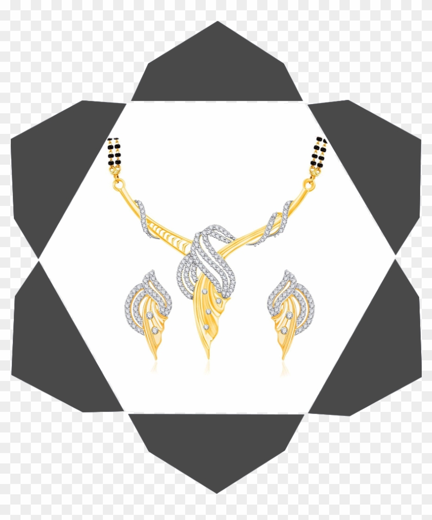 Gold And Diamond Pendent And Earrings Set With Mangalsutra - Cassandra Database Ring Clipart