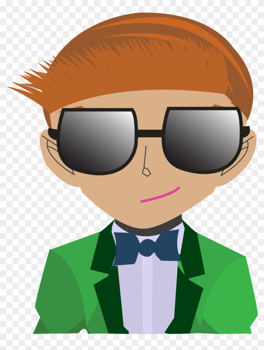 Evan Smiling While Wearing Sunglasses - Cartoon Clipart #5846063
