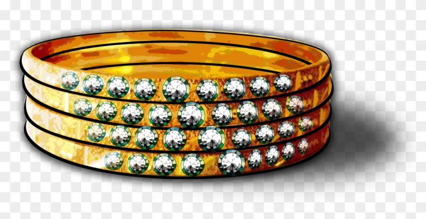 Diamond Gold Bangles - Bangle Clipart #5846065