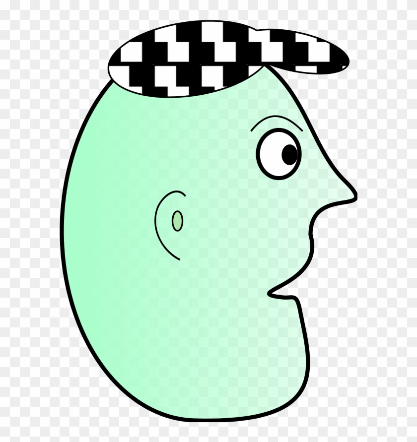 Cartoon Man Face Profile Wearing Cap - Cartoon Clipart