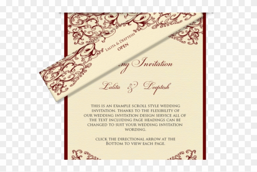 Calligraphy Clipart Marriage Card - Example Of Scroll Type Invitation For Wedding - Png Download #5846432
