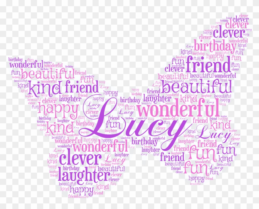 Personalised Word Art Butterfly Picture Girls Birthday - Lee Hong Ki 2010 Clipart