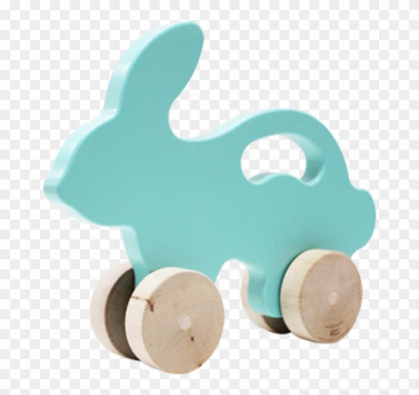 Manny And Simon Light Teal Bunny Push Toy , Png - Animal Figure Clipart