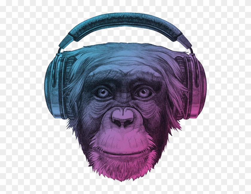Ape Thinker - Monkey Glasses Clipart #5848331