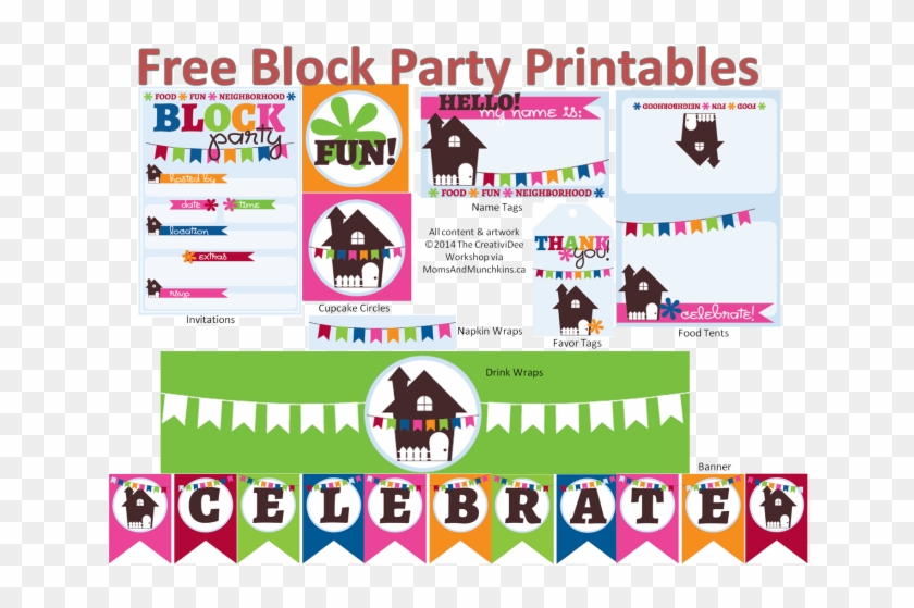 Free Neighborhood Block Party Printables - Neighborhood Block Party Template Clipart #5848751