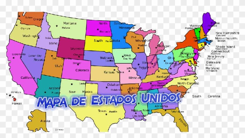 Mapa De Estados Unidos - Map Of Usa With Names And Capitals Clipart #5850514