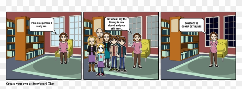 The Mean Librarian - Cartoon Clipart #5851571