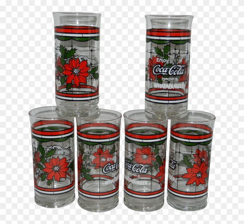 Vintage Coca-cola Whataburger Christmas Glasses - Poppy Clipart