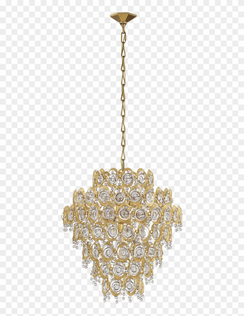 Emile Large Pendant In Gild With Crystal - Chandelier Clipart #5854476