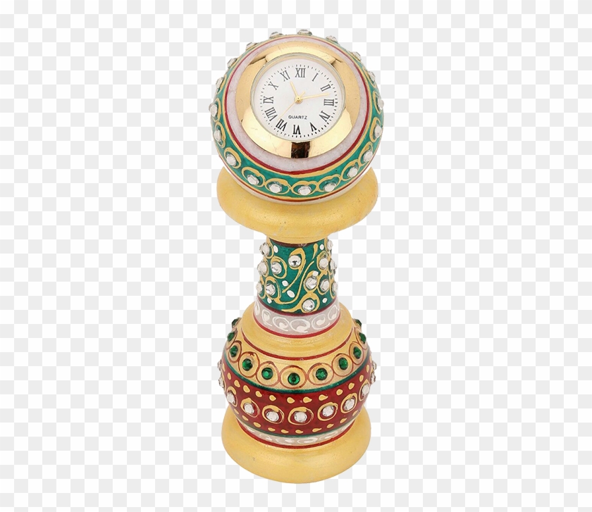Nakoda Handicrafts Round Clock With Pillar From Rajasthan - Quartz Clock Clipart #5855793