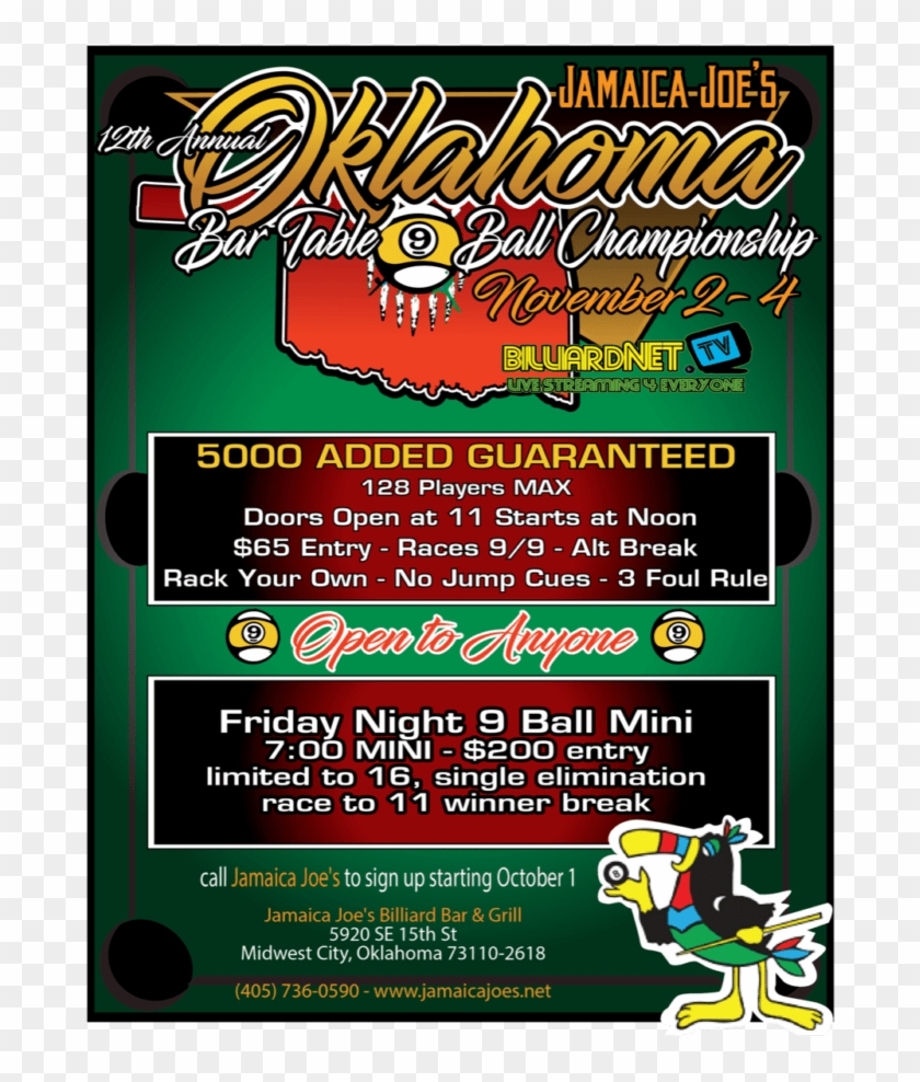 Jamaica Joes Barbox 9 Ball - Flyer Clipart