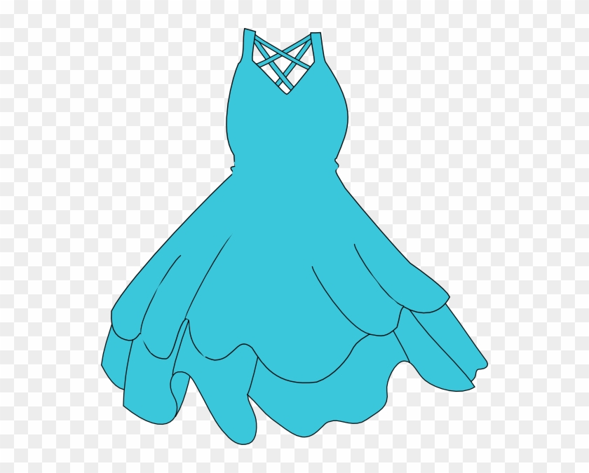 Download This Simple Turquoise Wedding Dress Clip Art - Transparent Dress Clipart - Png Download #5859317