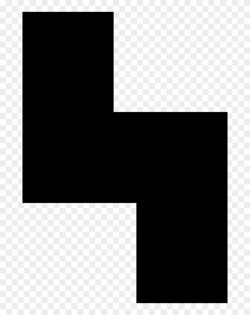 S Block Tetris - Black-and-white Clipart #5860491