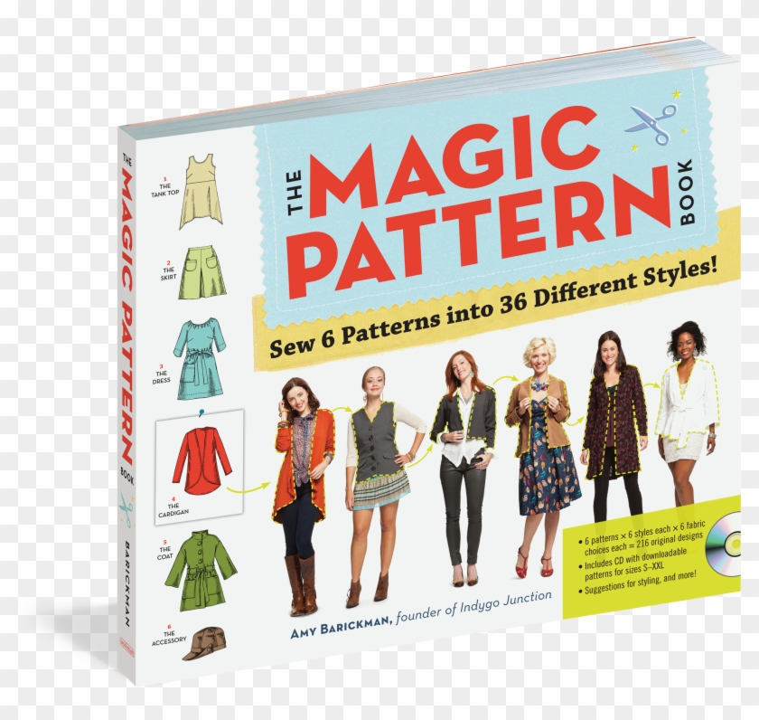 Magic Pattern Book Sew 6 Patterns Into 36 Different Clipart #5860834