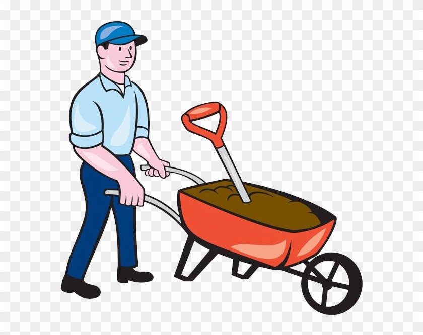 Clip Art Black And White Stock Cartoon Royalty Free - Gardener Cartoon - Png Download