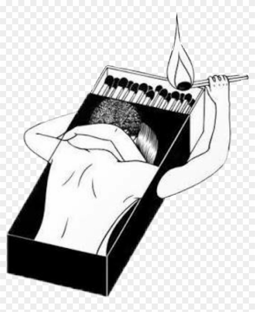 #aesthetic #tumblr #couple #fire #outline #art #love - Aesthetic Tumblr Png Black And White Clipart