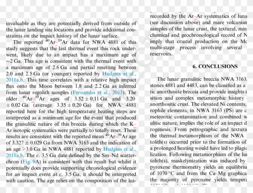 Summary Of Ar Ar Ages For Lunar Granulites Plotted - Untitled, Pg. 97, In The Book Pantagruel 1943). Clipart