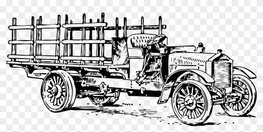 Car Pickup Truck Gmc Semi-trailer Truck - Truck Old Vector Clipart
