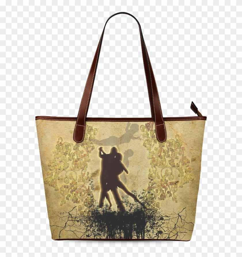 Dancing Couple On Vintage Background Shoulder Tote - Shoulder Bag Clipart #5863648