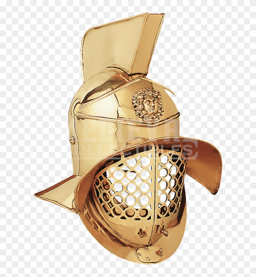 Gladiator Brass Arena Helmet - Battle Ready Gladiator Helmet Clipart #5864463