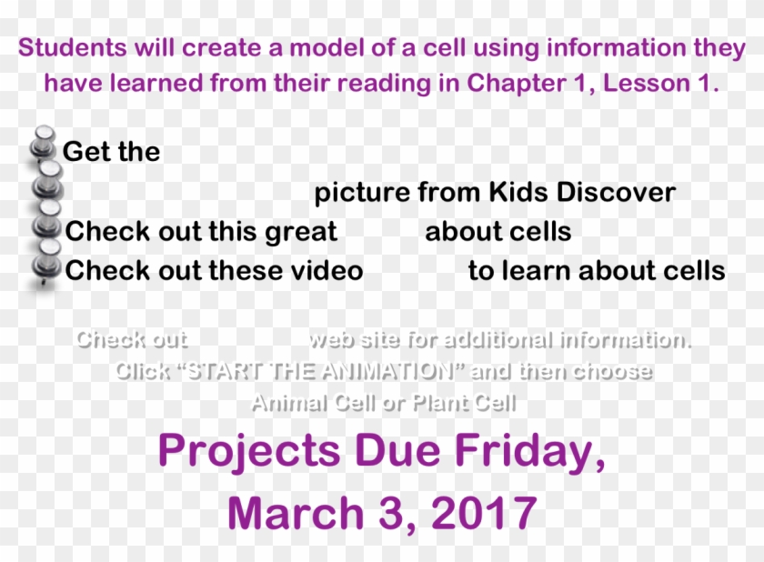 Students Will Create A Model Of A Cell Using Information - Bijouets Clipart