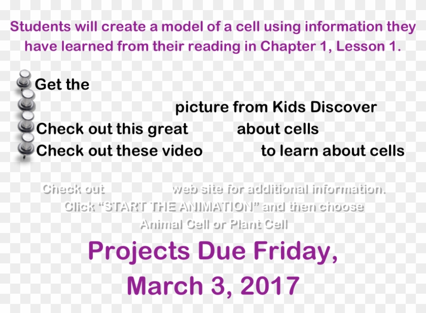 Students Will Create A Model Of A Cell Using Information - Bijouets Clipart #5865186