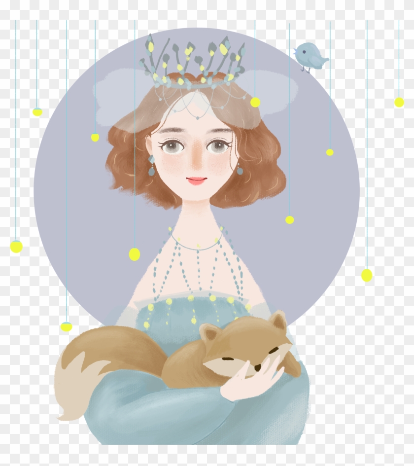 Hand Painted Fresh Character Portrait Png And Psd - Girl Clipart