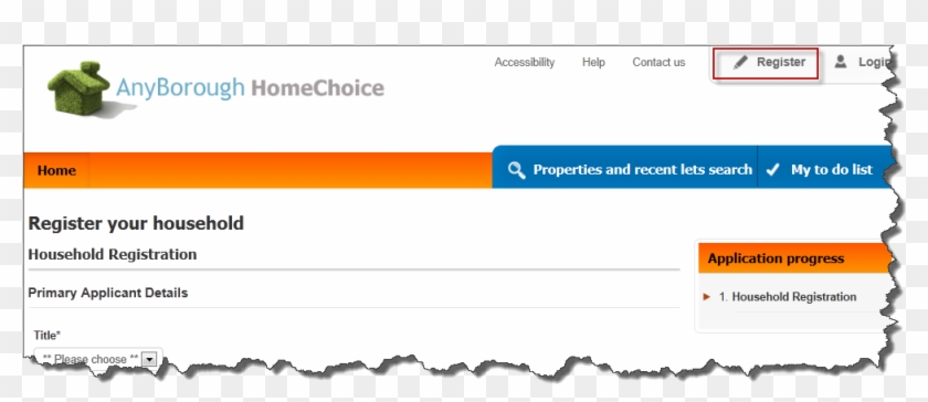 Image Of Register Button Location - Doncaster Homechoice Clipart #5866221