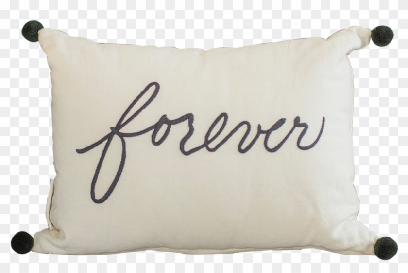 Forever Pillow With Pom Poms - Throw Pillow Clipart #5866348