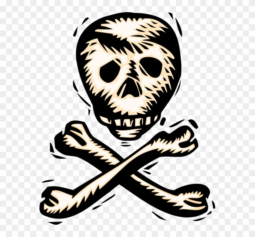 Vector Illustration Of Buccaneer Pirate Skull And Crossbones - Skull And Crossbones Clipart #5866509