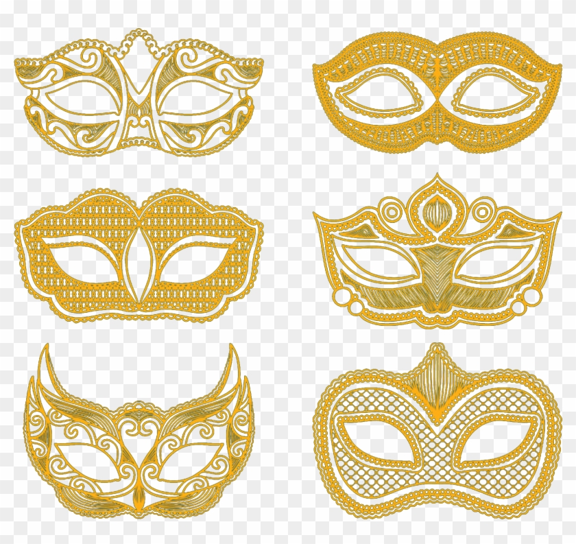 Gold Masquerade Mask Png - Baile Mascara Dourada Png Clipart