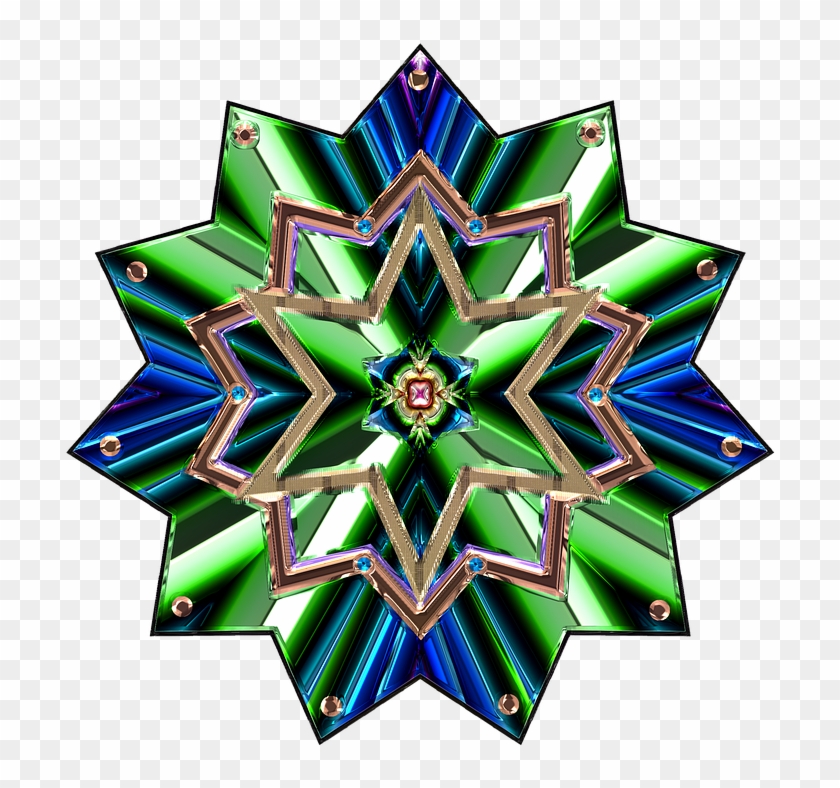 Jewel Star Design Decoration Gem Bright Shiny - Star Jewel Transparent Clipart #5870078
