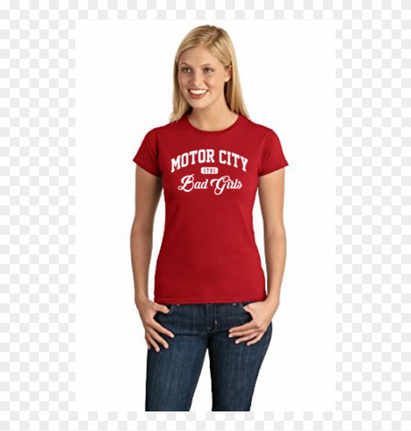 Bad Girls Red White Tee-800x800 - Gildan 64000 Unisex Softstyle T Shirt Female Clipart #5870760