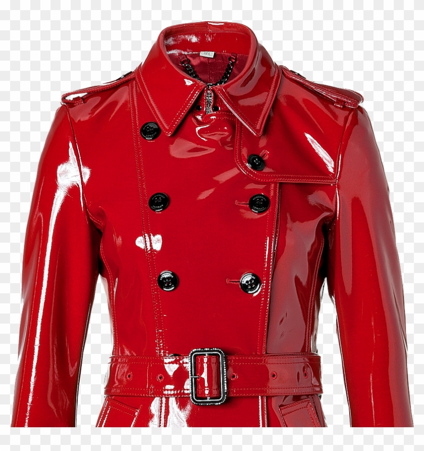 Lifestyle - Glossy Red Leather Jacket Clipart #5871006