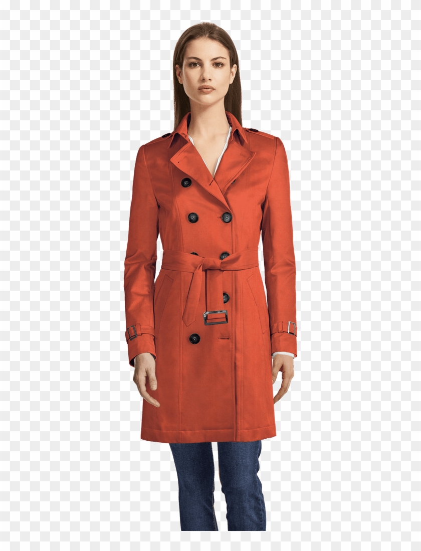 Red Trenchcoat-view Front - Bermuda Short Suit Clipart
