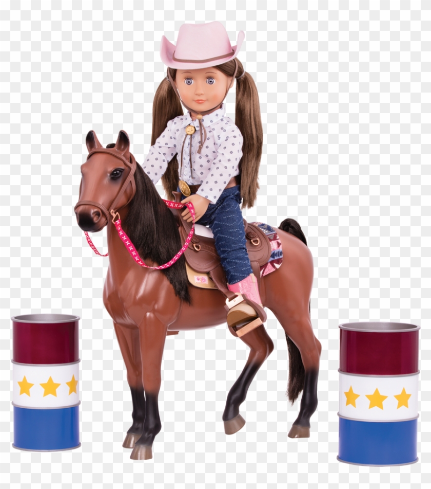 Barrel Racing Set With Darcy Lynn Riding Horse - Sorrel Clipart
