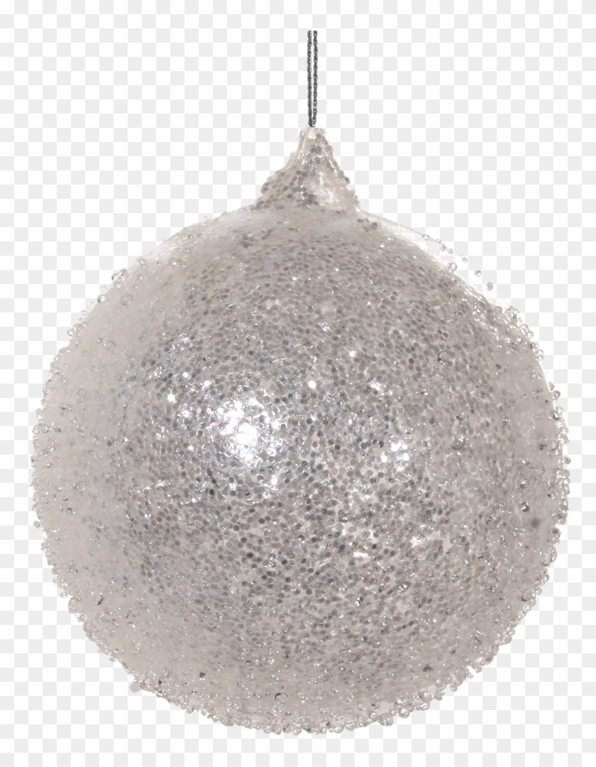 Christmas Ball Glitter White - Christmas Ornament Clipart #5871633