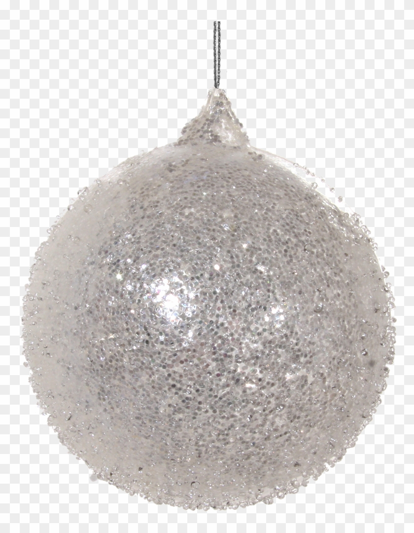 Christmas Ball Glitter White - Christmas Ornament Clipart